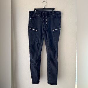 Y2K BDG black lace-up zip-pocket jeans size 27 low rise indie sleaze